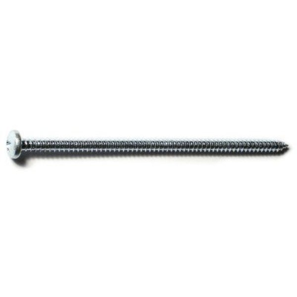 Midwest Fastener Sheet Metal Screw, #10 x 4 in, Zinc Plated Steel Pan Head Phillips Drive, 100 PK 50860